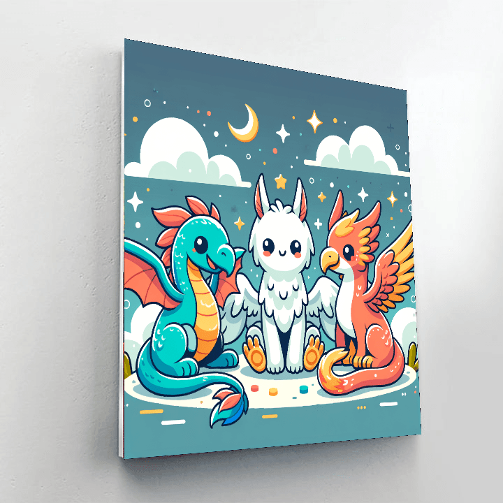 Cute Mythical Beasts Painting By Numbers Kit