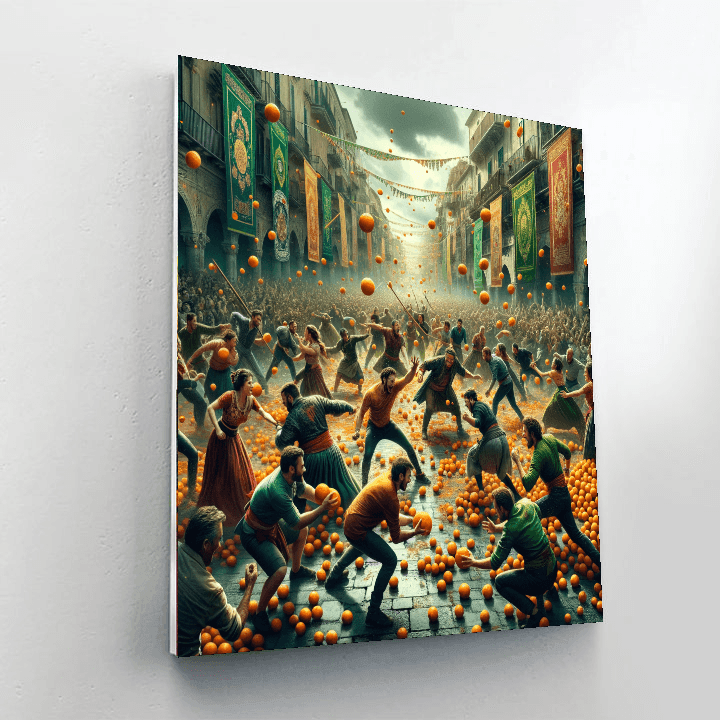 The Battle Of The Oranges - Italy Paint By Color