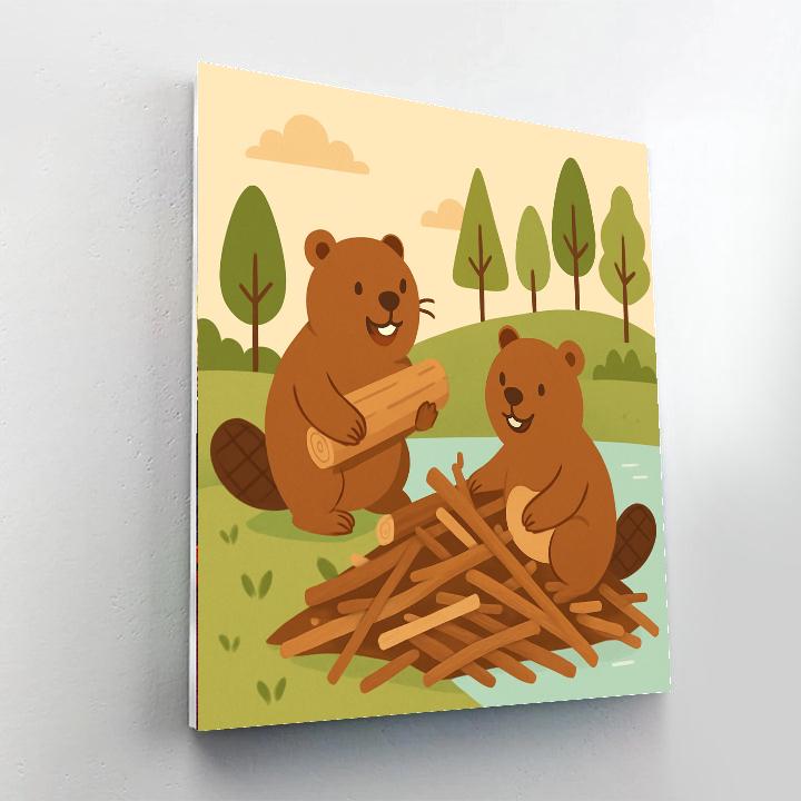 Brilliant Beavers Painting By Numbers Kit