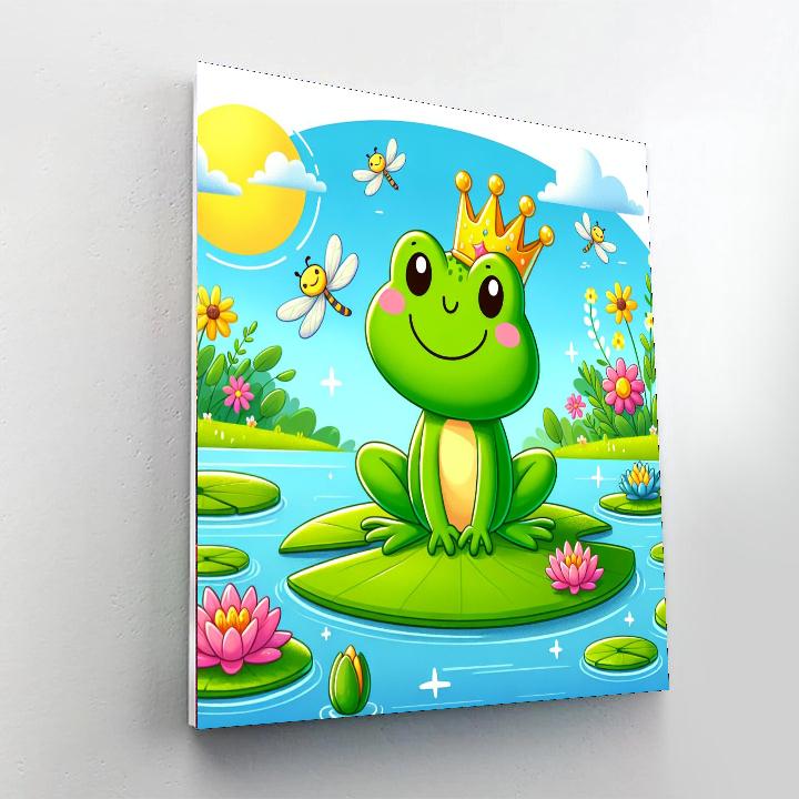 Cheerful Frog Prince Numbered Painting Kits