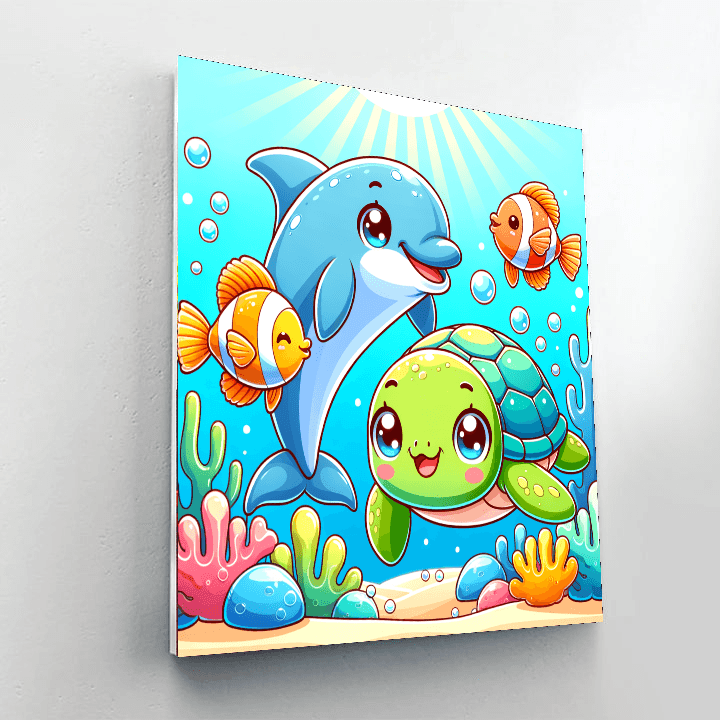 Friendly Ocean Animals Painting By Numbers Kit