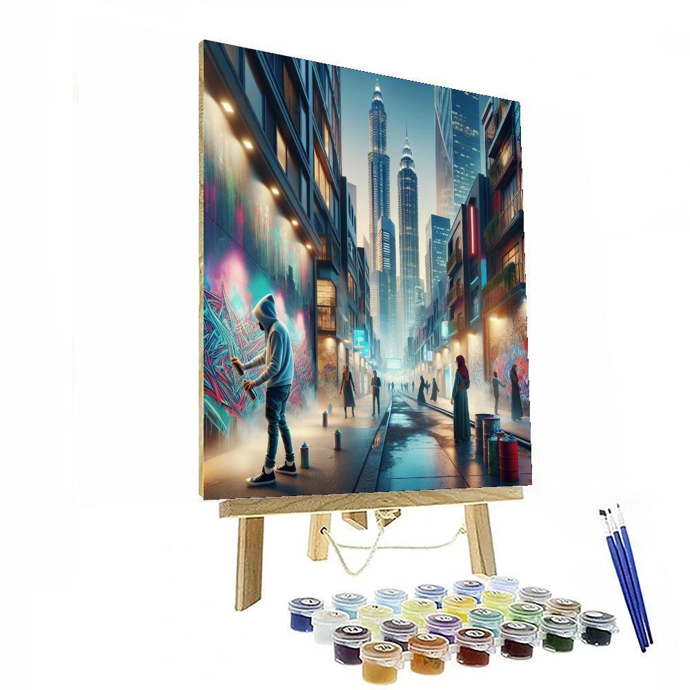 Vibrant Urban Alleyway Painting By Numbers Kit
