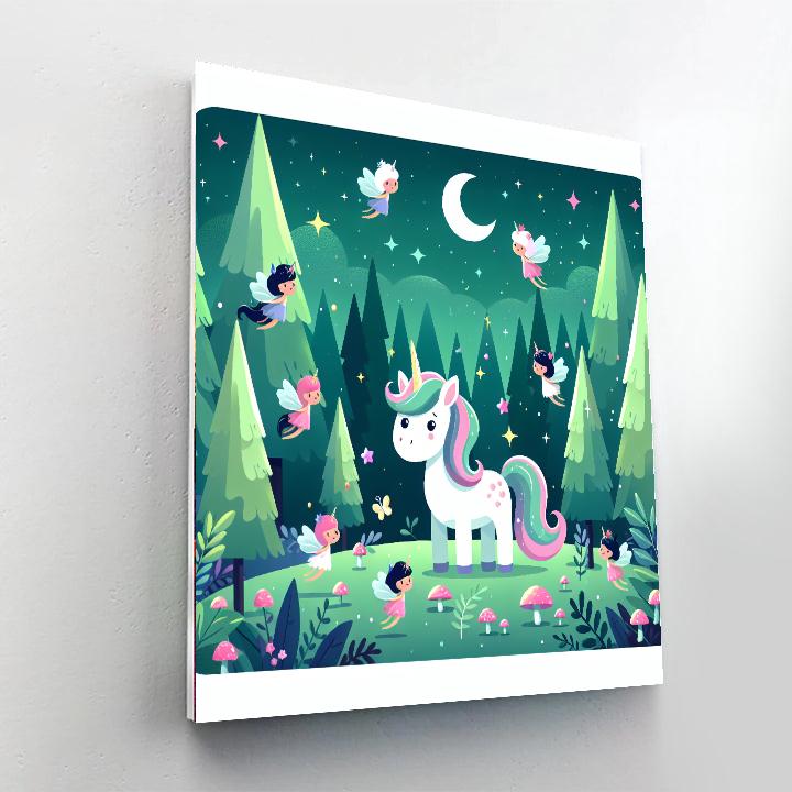 Mythical Forest Adventure: Meet The Creatures Number Painting