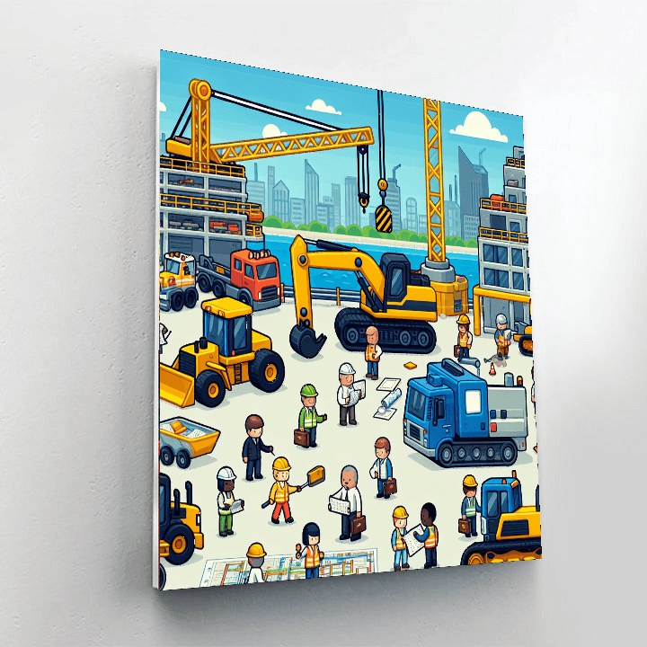 Construction Crew Adventure Painting Number Kit
