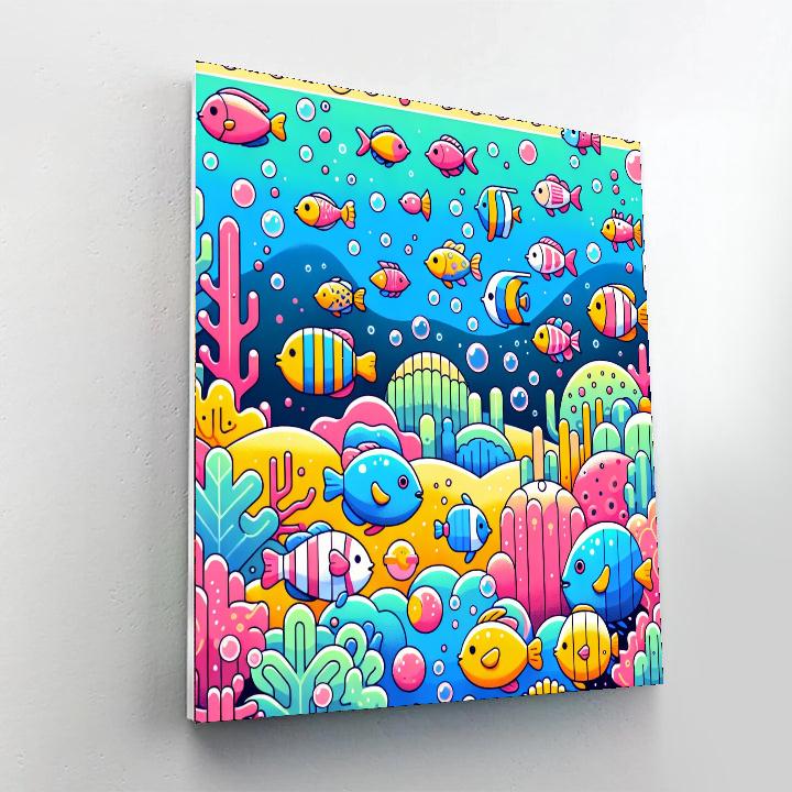 Charming Coral Reef Adventure Painting Number Kit