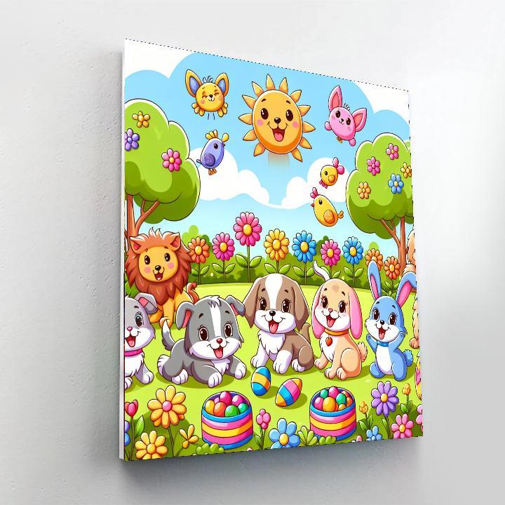 Cuddly Critter Friends Paint By Numbers Art