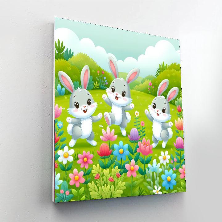 Bouncing Bunnies Hop Around Paint By Numbers Kits
