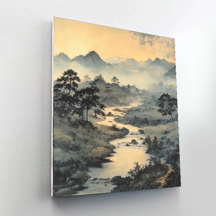 Zhao Mengfu Inspired Harmony Of Flowing Rivers  Paint By Number