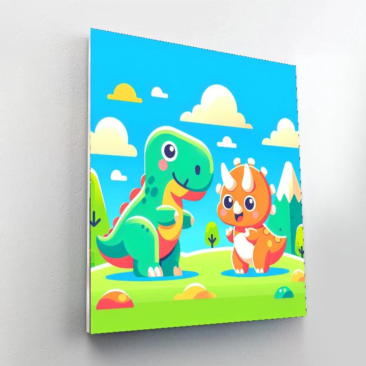 Playful Dinosaur Adventures Painting Number Kit