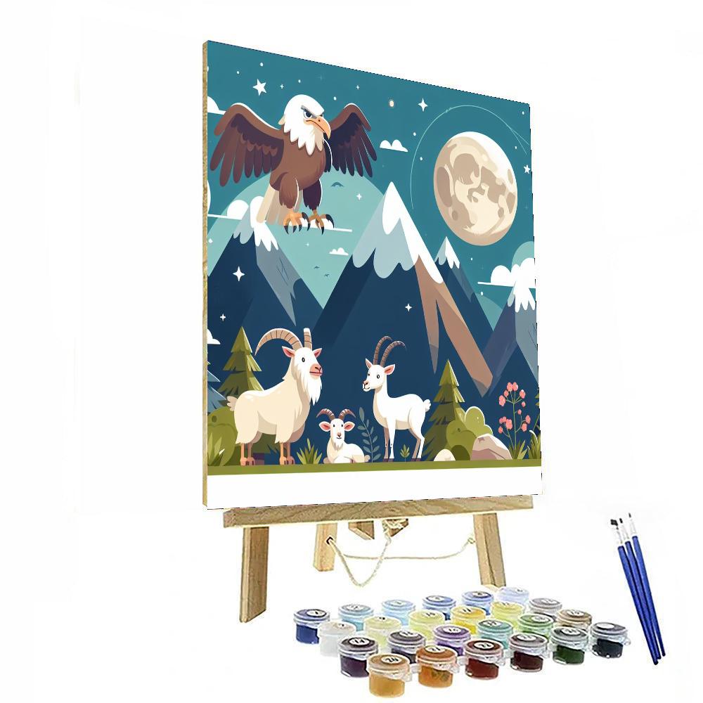 Majestic Mountain Moonscape Numbered Painting Kits