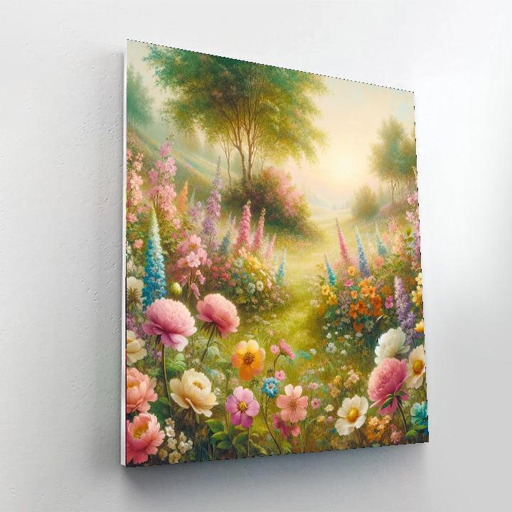 Vintage Flower Meadow Numbered Painting Kits