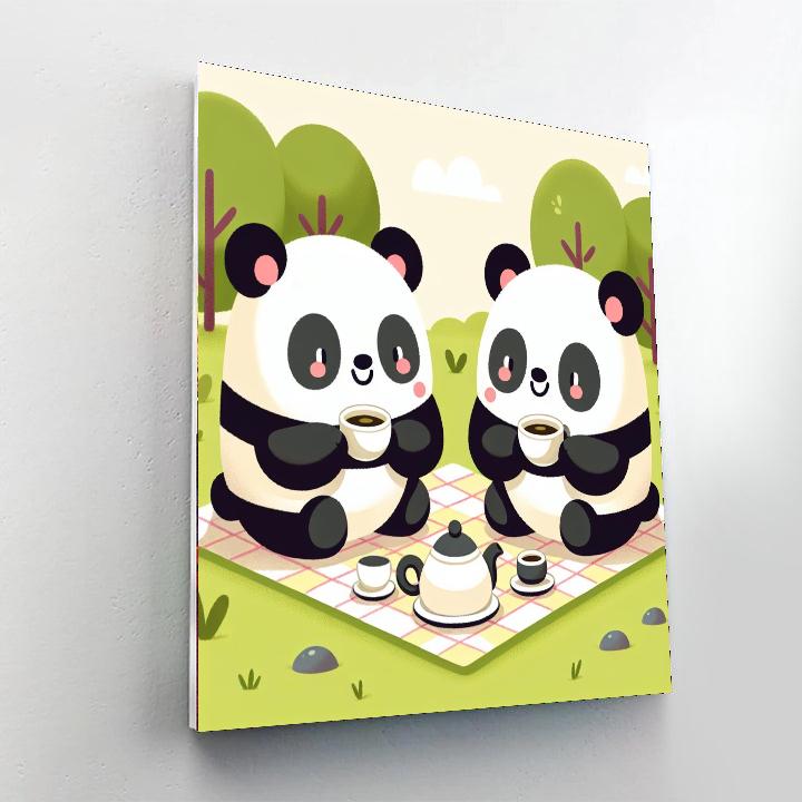 Playful Panda Tea Party Painting Number Kit