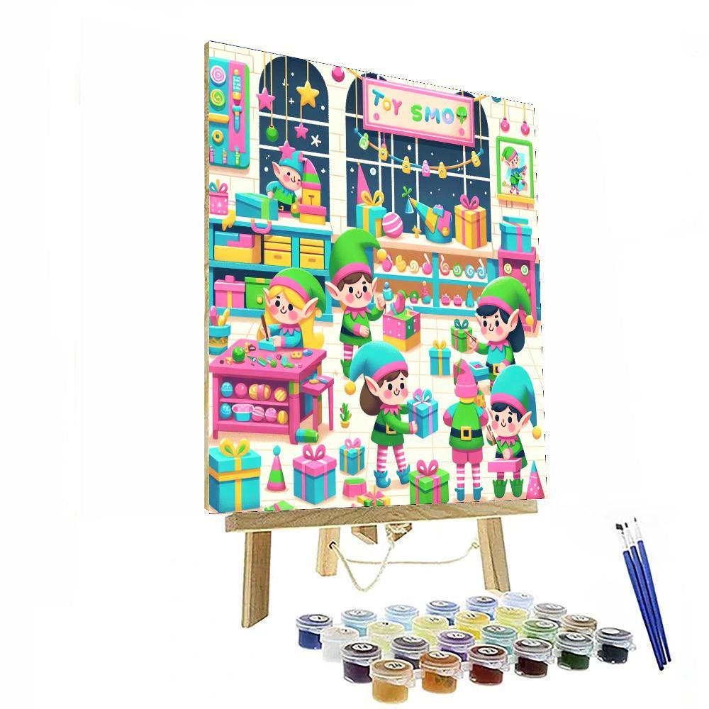 Secret Elf Workshop Paint By Numbers Art