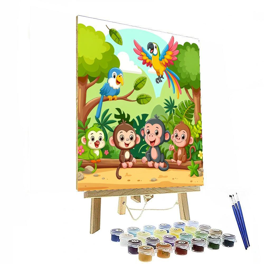 Jungle Friends Expedition Paint By Numbers Art