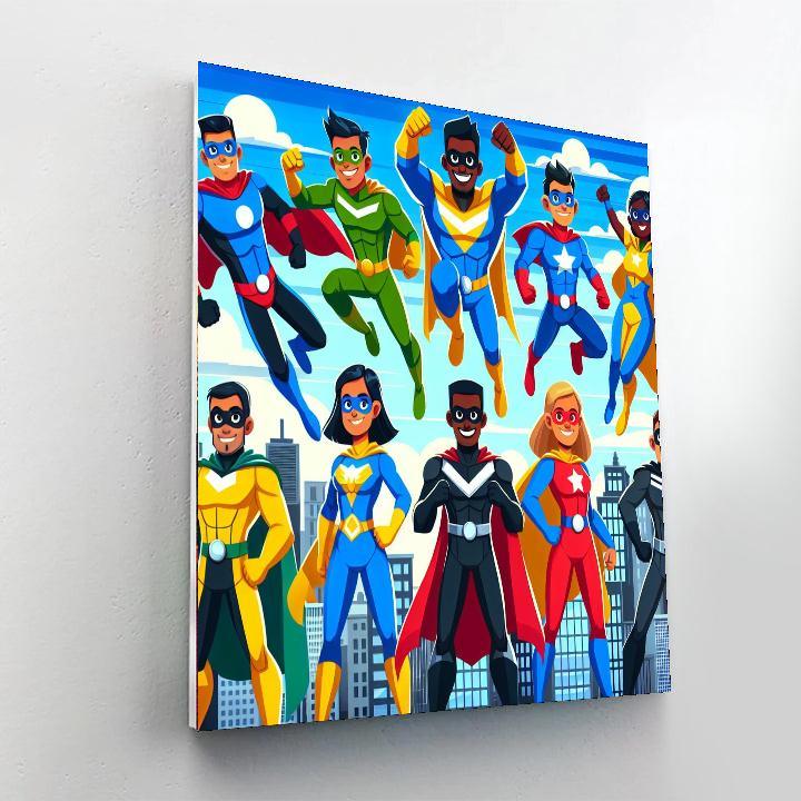 Adventurous Superhero Team Paint By Number