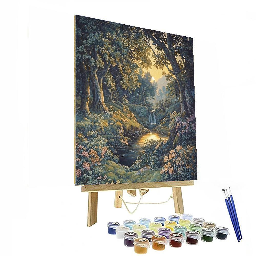 Edward Burne-Jones Inspired Ethereal Twilight Woods  Paint By Numbers