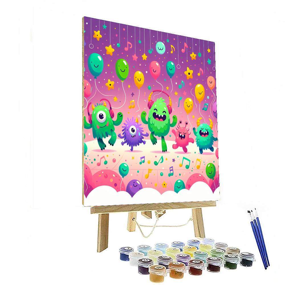 Silly Monster Dance Party Paint By Numbers Art