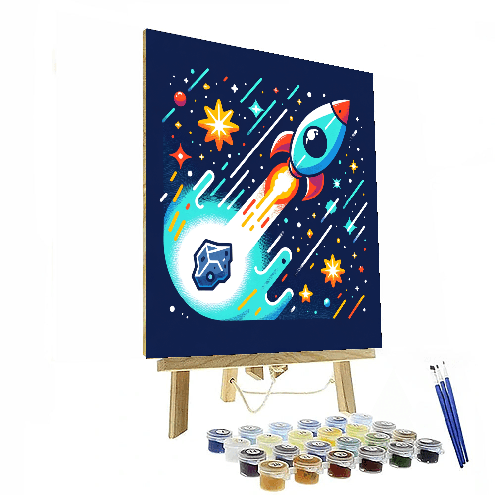 Cosmic Comet Chase DIY Paint By Numbers
