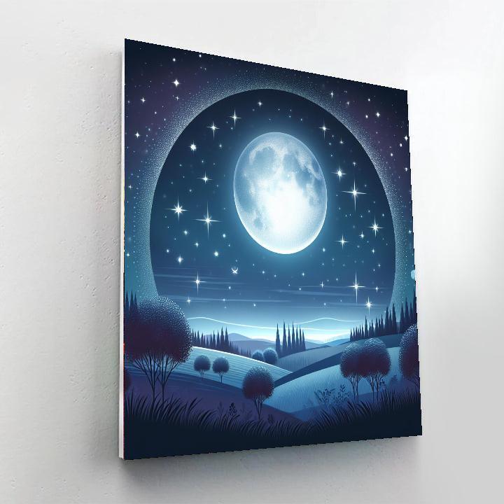 Charming Starry Night Numbered Painting Kits