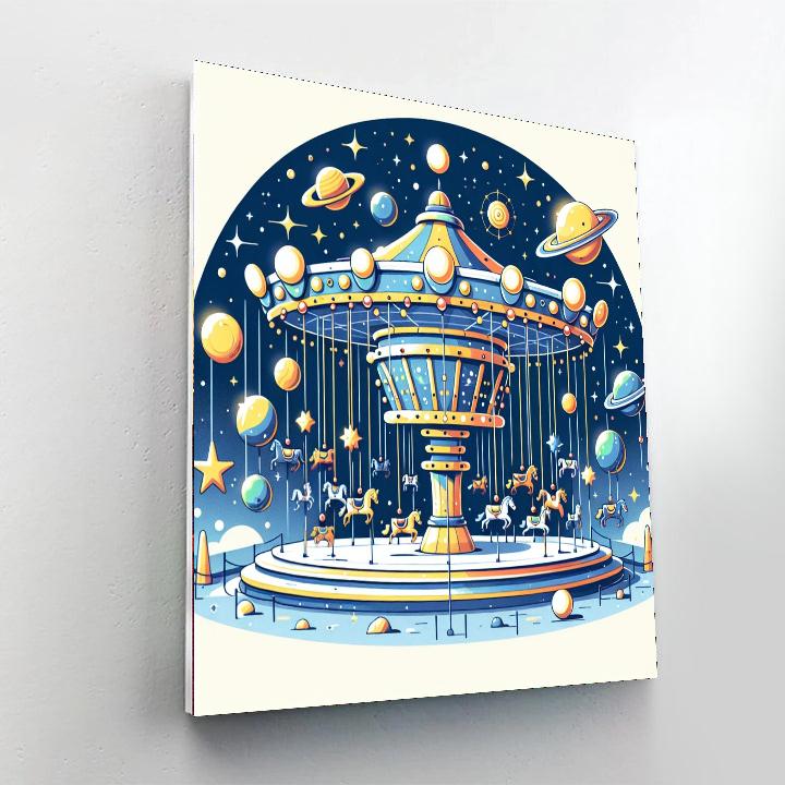 Celestial Carousel Carnival Number Painting