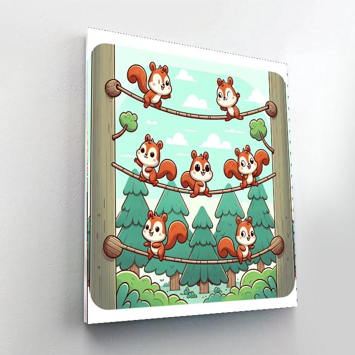 Silly Squirrel Circus Number Painting