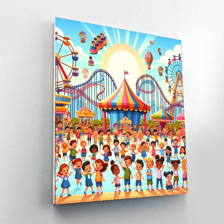 Fun Time At The Amusement Park Numbered Painting Kits