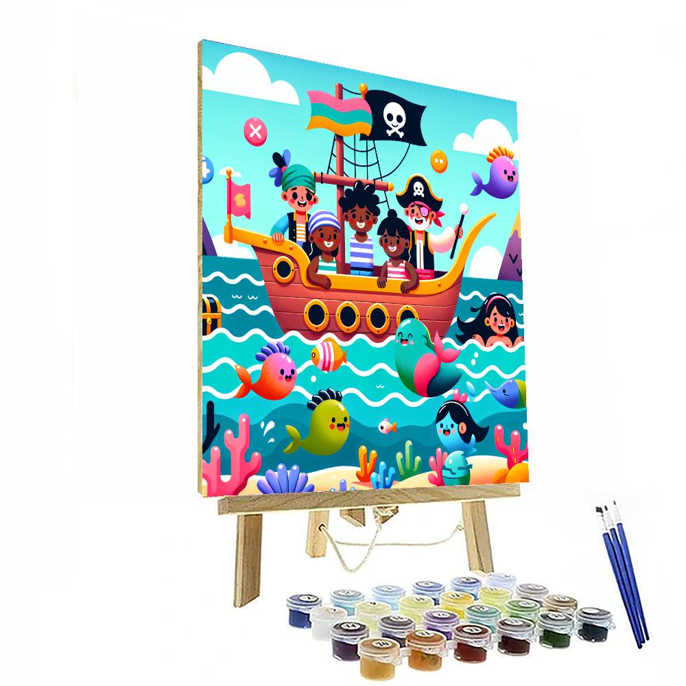 Pirates And Mermaids At Sea DIY Paint By Numbers