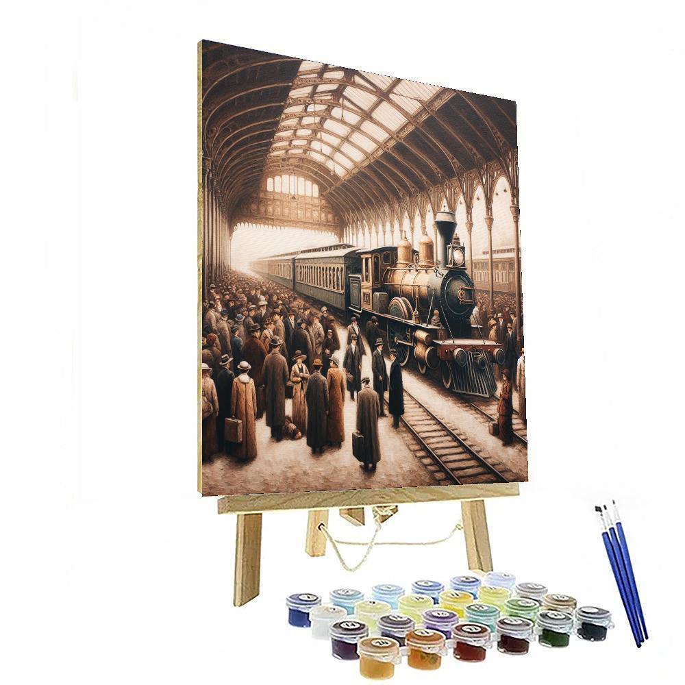 Nostalgic Train Station Departure Numbered Painting Kits