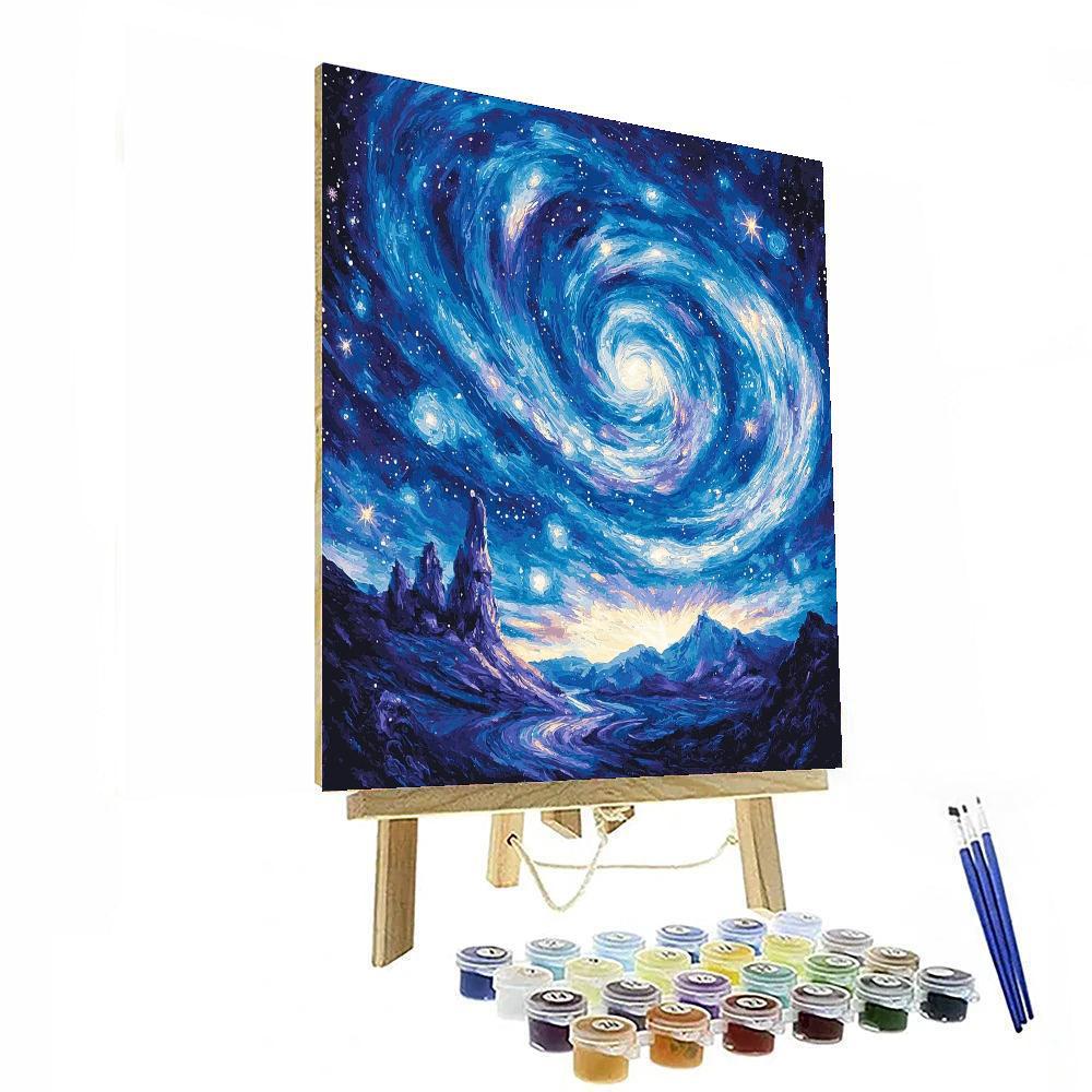 Vincent Van Gogh Inspired Dreamy Galaxy Swirls  Painting Number Kit