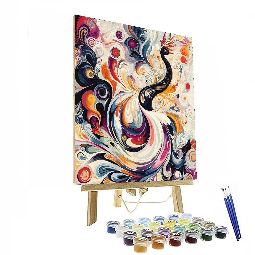 Alphonse Mucha Inspired Whimsical Swirls  Paint By Numbers Kits