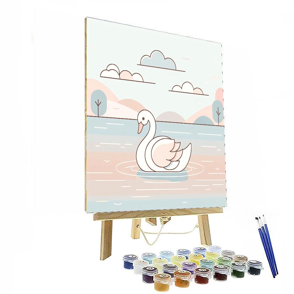 Serene Swan Sanctuary Painting Number Kit