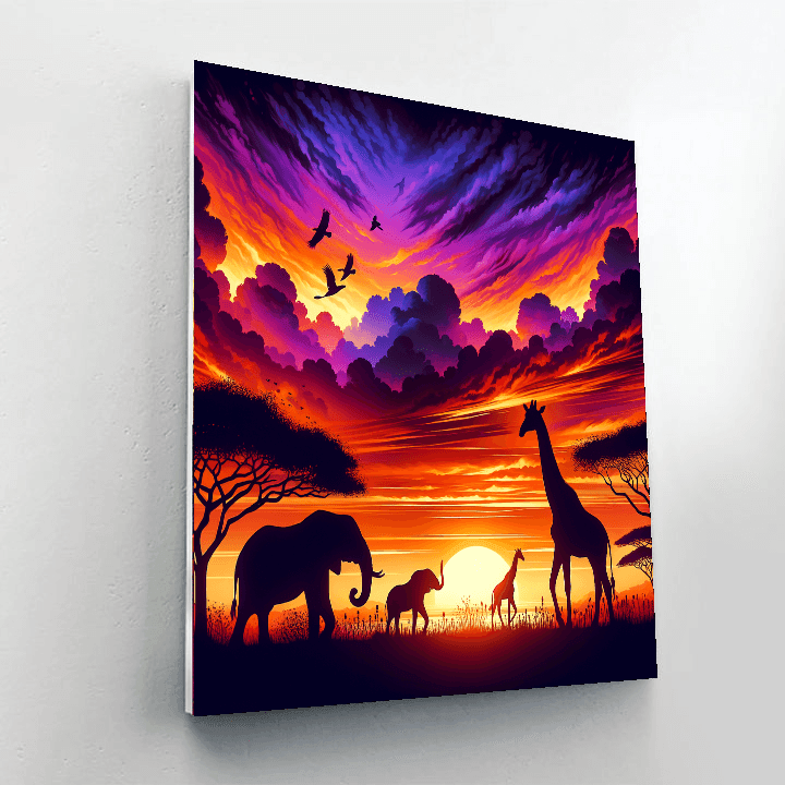 Adventurous Safari Sunset Paint By Numbers Kits