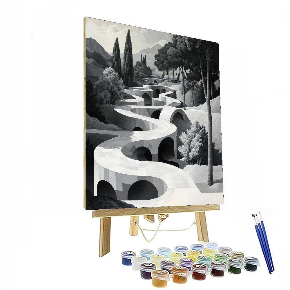 M.C. Escher Inspired Paradoxical Landscapes  Paint By Number