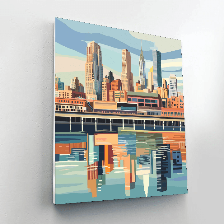 Ellsworth Kelly Inspired Inspired Modernist Industrial Horizon  Paint By Number