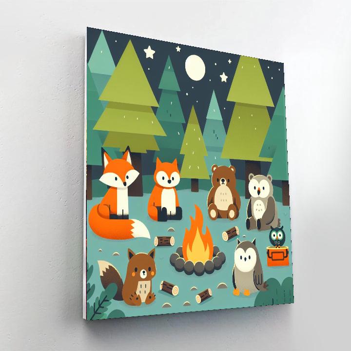Woodland Creatures Campout Painting By Numbers Kit