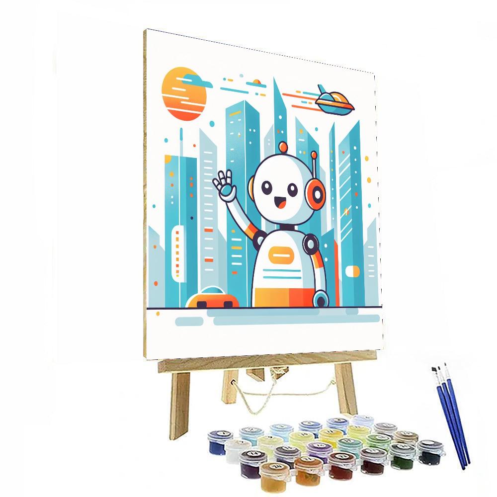 Robots In The Future Painting Number Kit