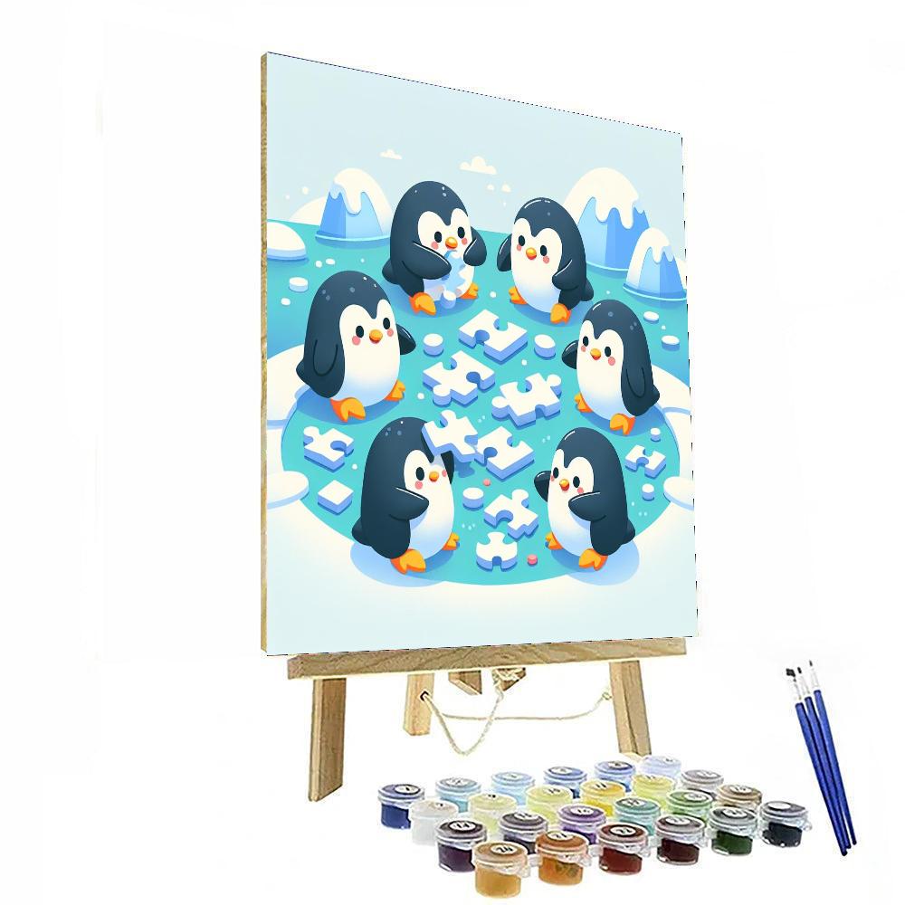 Puzzle Penguin Pals Numbered Painting Kits