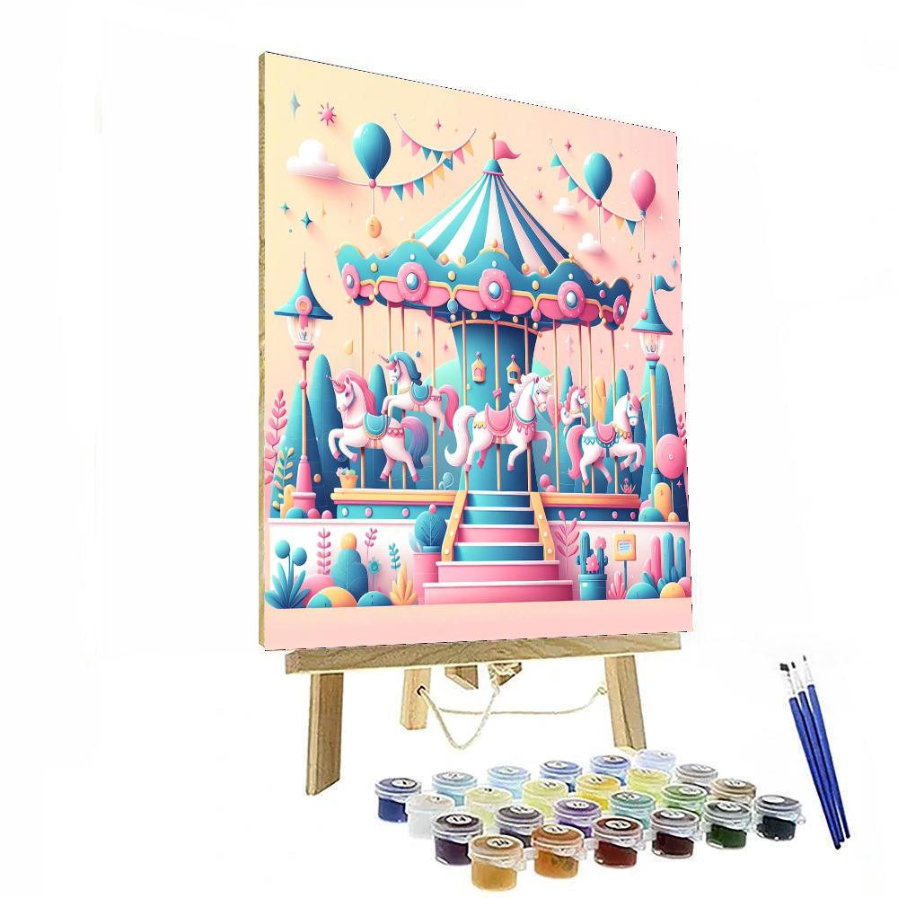 Enchanted Kingdom Carousel Painting Number Kit