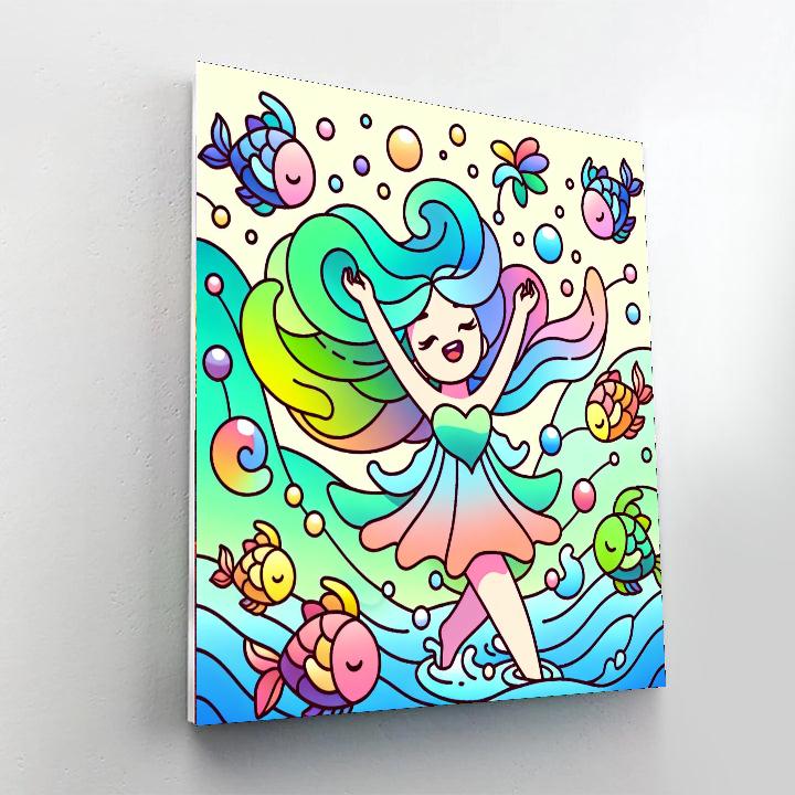 Whimsical Water Sprite DIY Paint By Numbers
