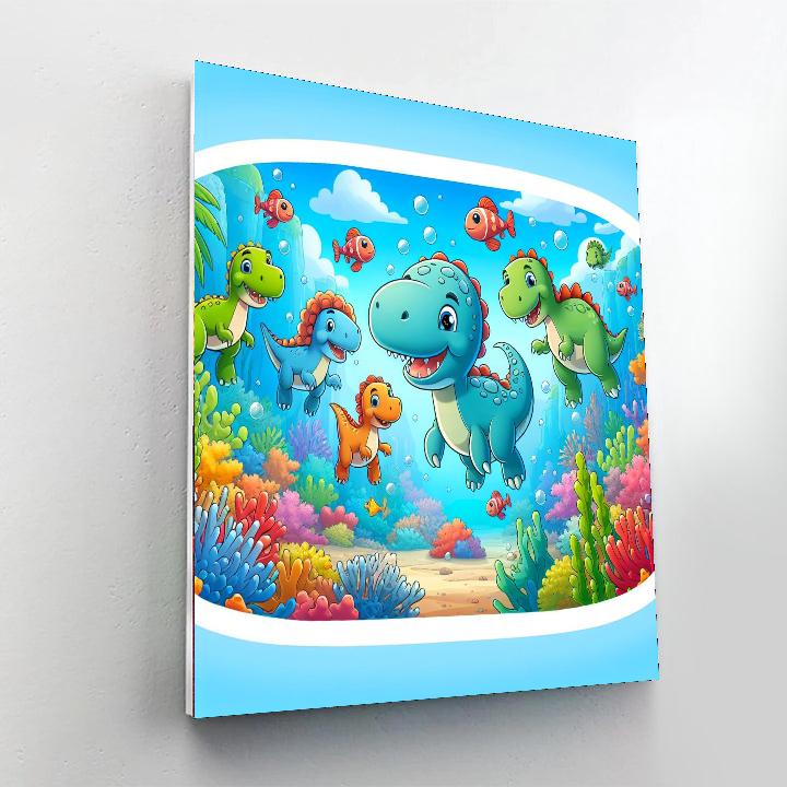 Underwater Dino Kingdom Number Painting