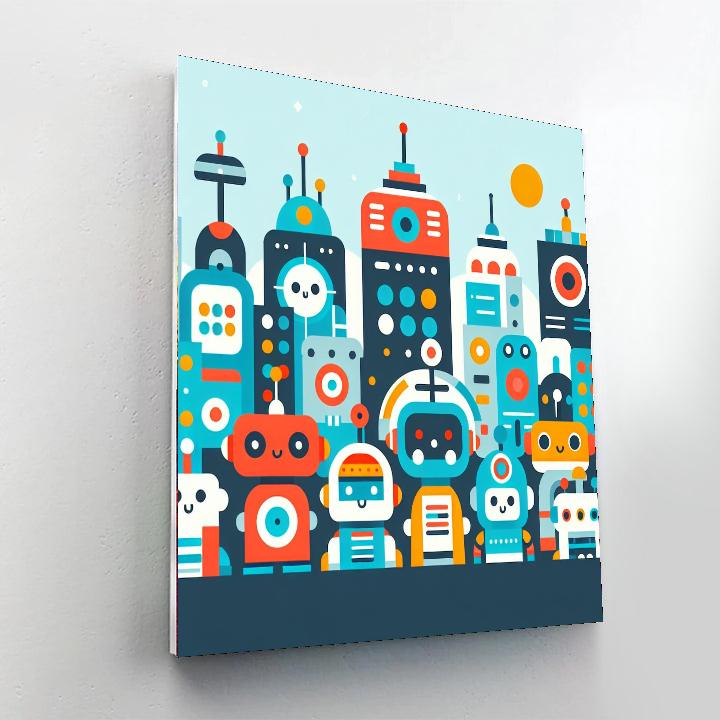 Out Of This World Robots Number Painting