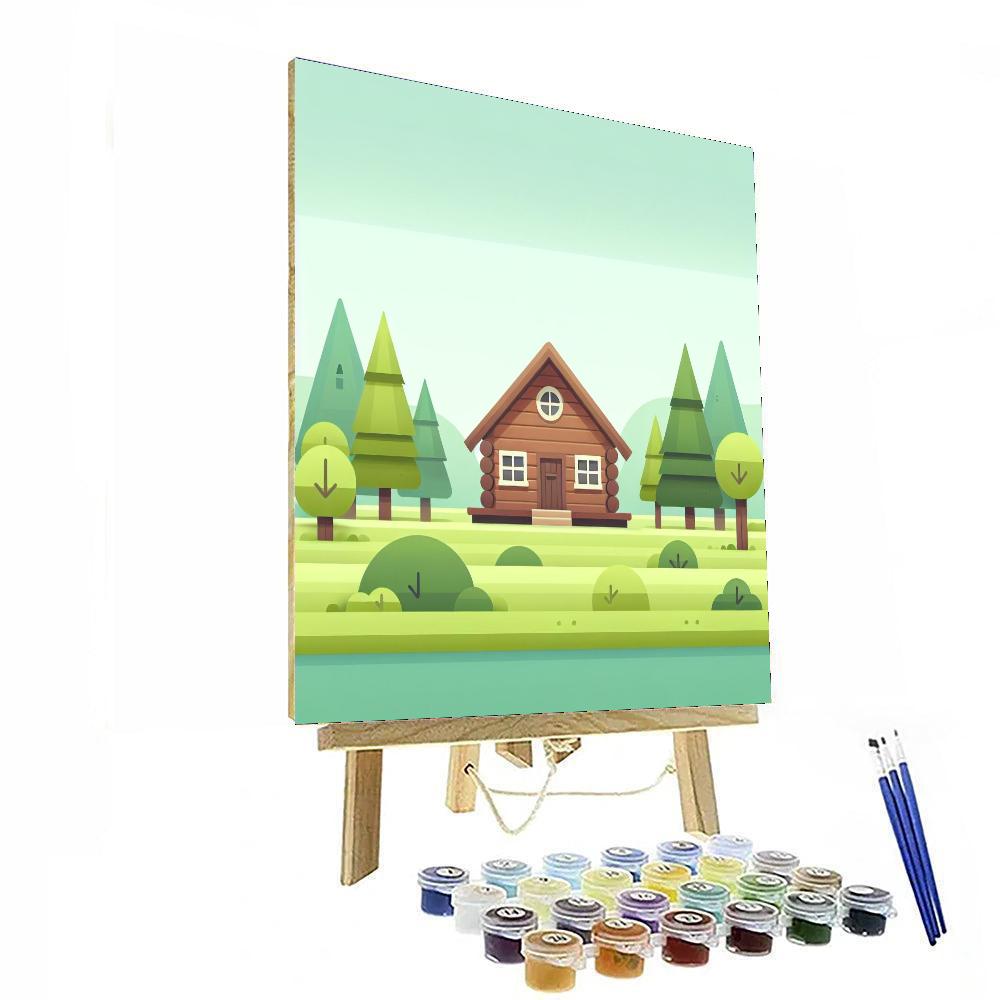 Cozy Country Cabin Paint By Numbers Art