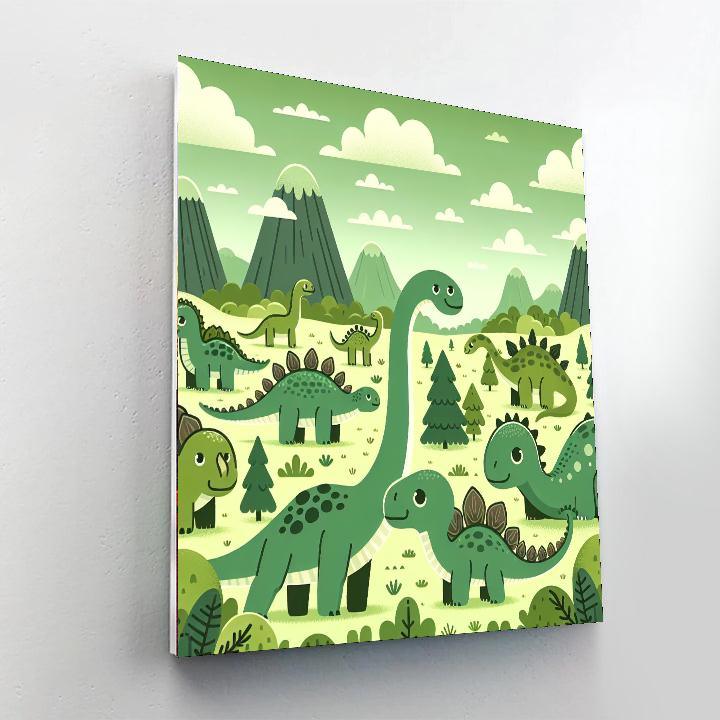 Journey To The Land Of Dinosaurs Painting Number Kit