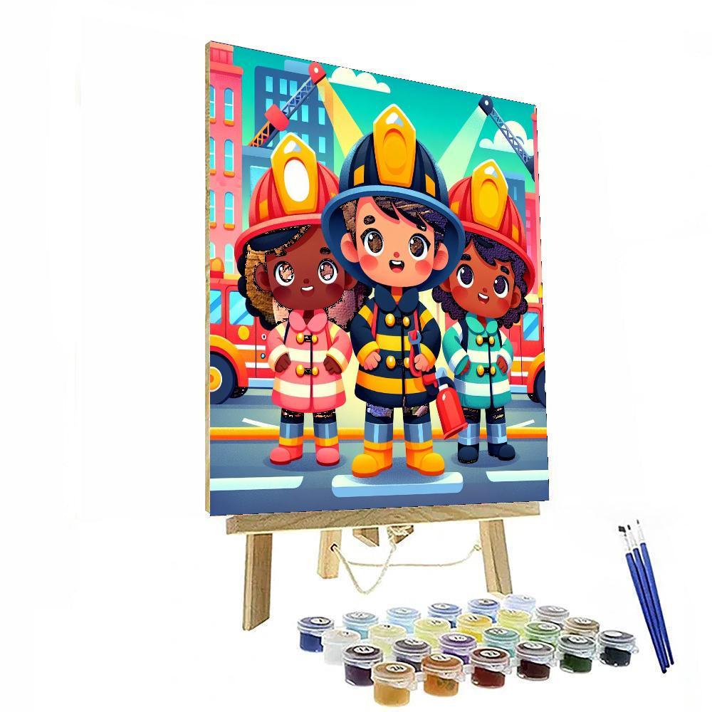 Little Firefighter Brigade Paint By Number