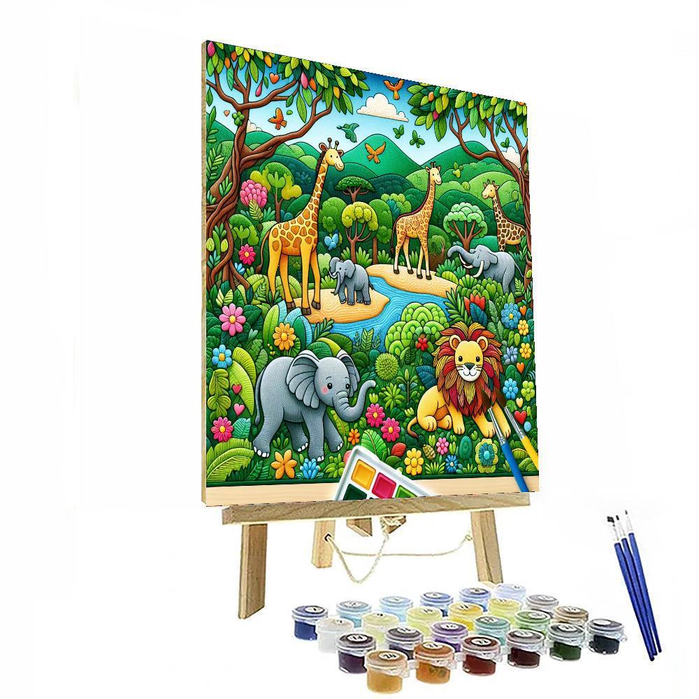 Adorable Animal Safari Paint By Color