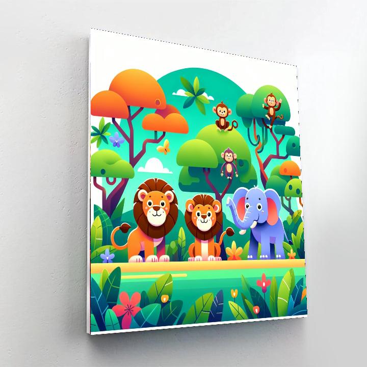 Daring Adventure Animals Paint By Numbers Art