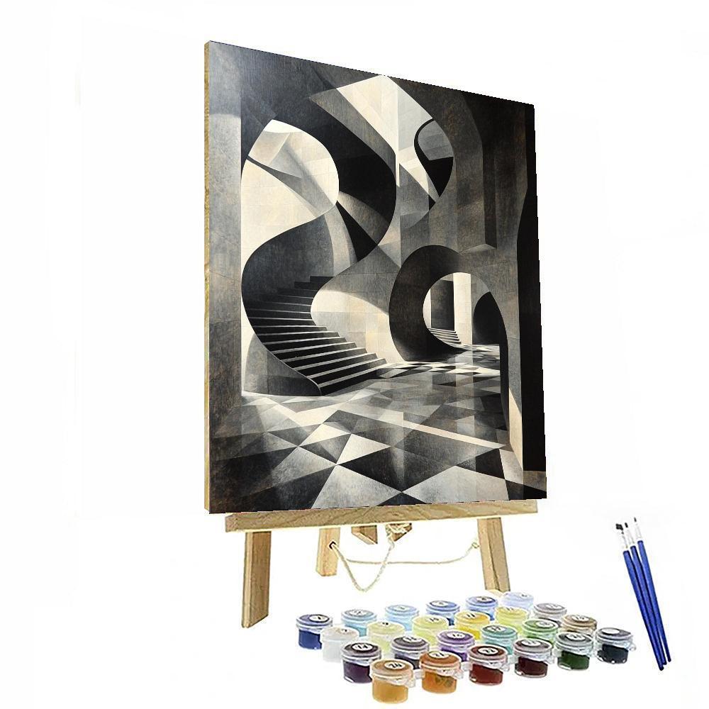 M.C. Escher Inspired Interdimensional Vistas  Numbered Painting Kits