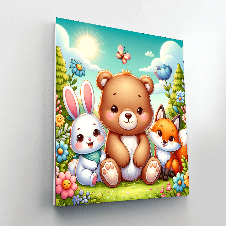 Charming Animal Friends - DIY Painting By Numbers Kit
