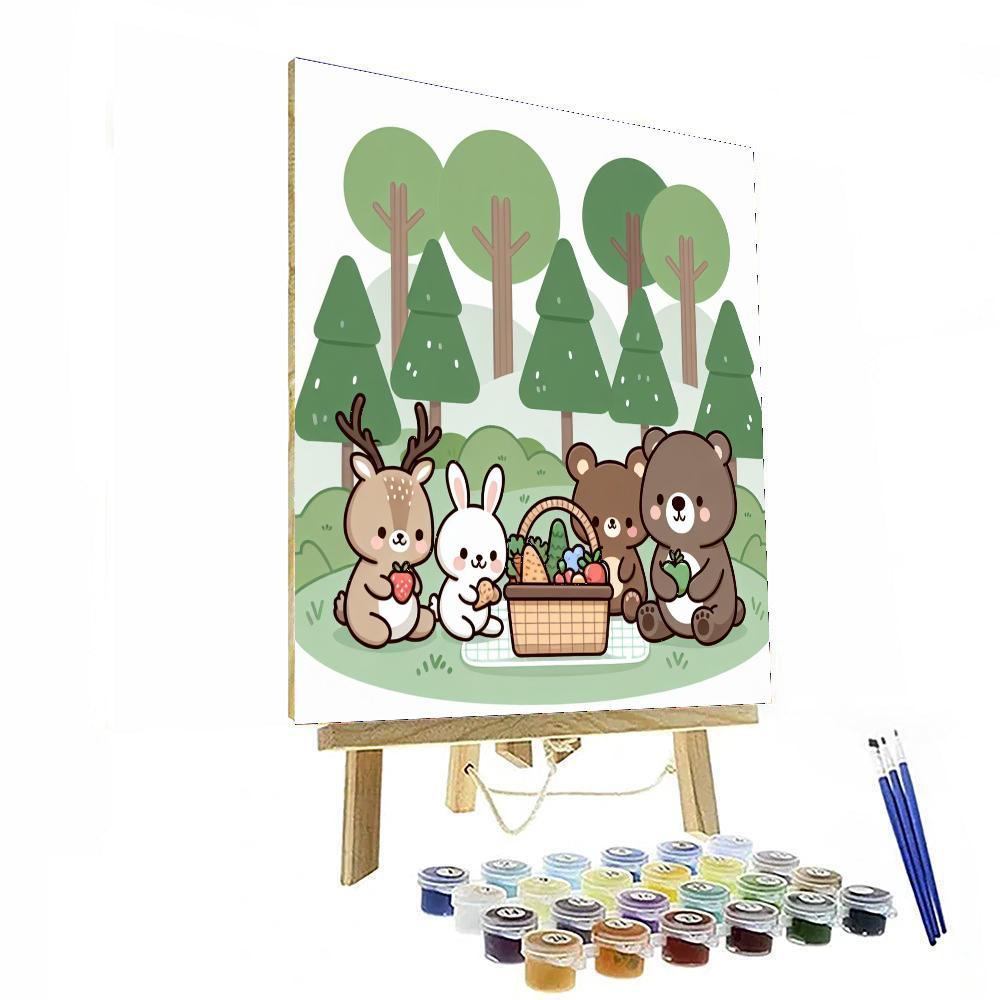Forest Animal Picnic Painting By Numbers Kit
