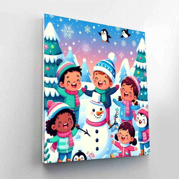 Silly Snow Day Paint By Numbers Art